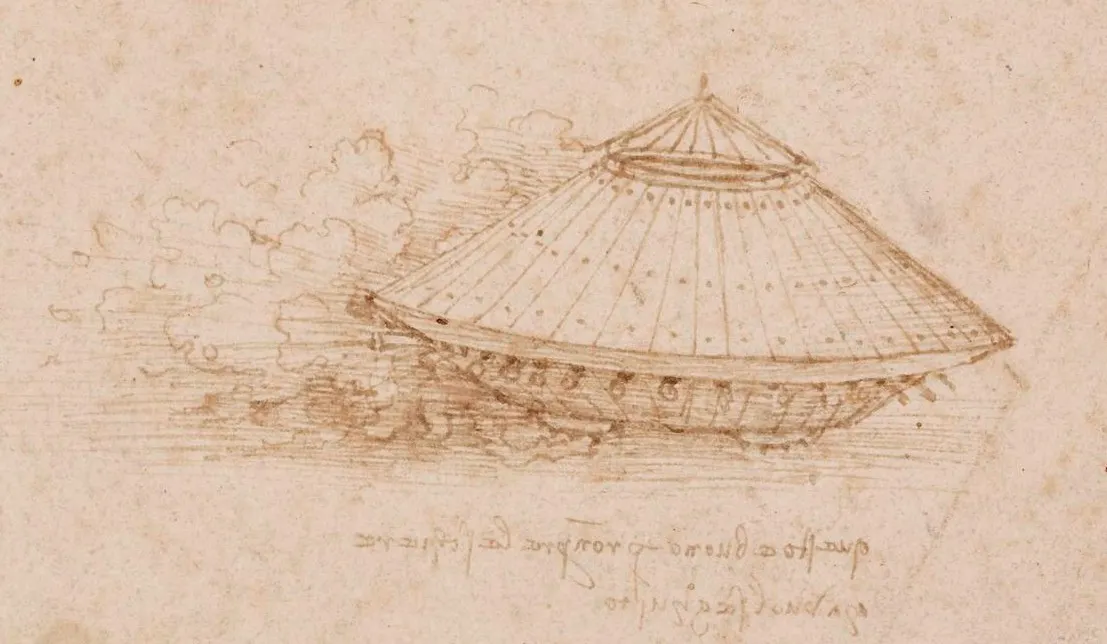 Leonardo da Vinci’s design for a proto-tank. Amongst his many inventions and designs were those for proto-tanks and machine guns.