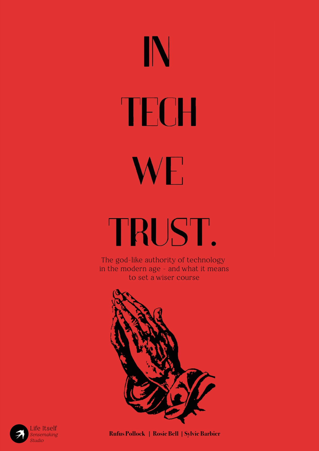 In Tech We Trust — cover art showing praying hands